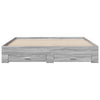 Graues Bettgestell mit Schubladen Veligean 200x200cm (Holz)