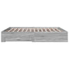 Graues Bettgestell mit Schubladen Veligean 200x200cm (Holz)