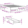 Graues Bettgestell mit Schubladen Veligean 120x200cm (Holz)