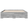 Graues Bettgestell mit Schubladen Veligean 140x190cm (Holz)
