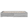 Graues Bettgestell mit Schubladen Veligean 140x190cm (Holz)