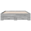 Graues Bettgestell mit Schubladen Veligean 135x190cm (Holz)