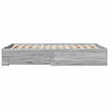 Graues Bettgestell mit Schubladen Veligean 135x190cm (Holz)