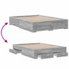 Graues Bettgestell mit Schubladen Veligean 135x190cm (Holz)