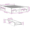 Graues Bettgestell mit Schubladen Veligean 135x190cm (Holz)
