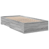 Graues Bettgestell mit Schubladen Veligean 100x200cm (Holz)