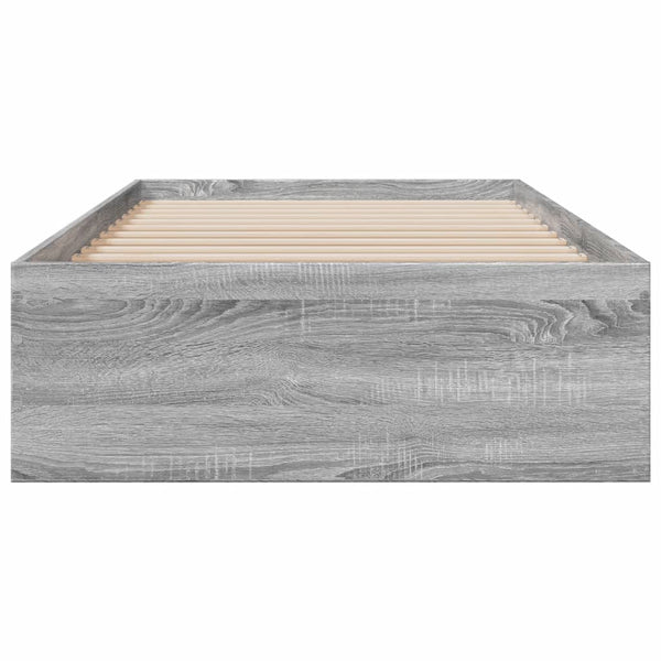 Graues Bettgestell mit Schubladen Veligean 100x200cm (Holz)