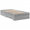 Graues Bettgestell mit Schubladen Veligean 100x200cm (Holz)
