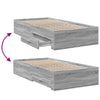 Graues Bettgestell mit Schubladen Veligean 100x200cm (Holz)