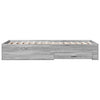 Graues Bettgestell mit Schubladen Veligean 90x200cm (Holz)