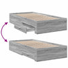 Graues Bettgestell mit Schubladen Veligean 90x200cm (Holz)
