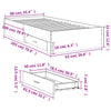 Graues Bettgestell mit Schubladen Veligean 90x200cm (Holz)