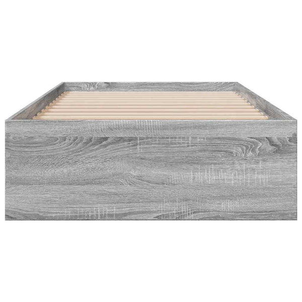 Graues Bettgestell mit Schubladen Veligea 90x190cm (Holz)