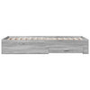 Graues Bettgestell mit Schubladen Veligea 90x190cm (Holz)