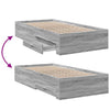 Graues Bettgestell mit Schubladen Veligea 90x190cm (Holz)