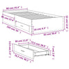 Graues Bettgestell mit Schubladen Veligea 90x190cm (Holz)