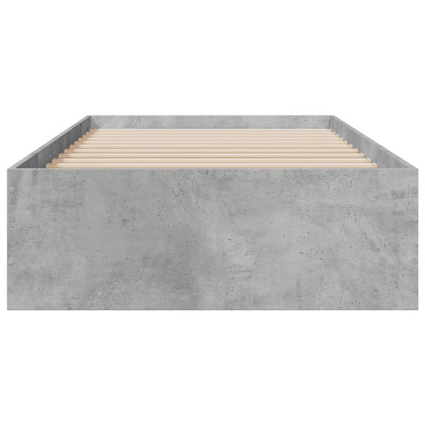 Betongraues Bettgestell mit Schubladen Veligean 75x190cm (Holz)