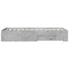 Betongraues Bettgestell mit Schubladen Veligean 75x190cm (Holz)