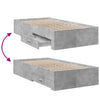 Betongraues Bettgestell mit Schubladen Veligean 75x190cm (Holz)