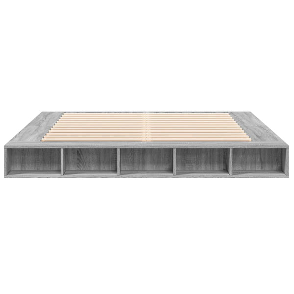 Bettgestell Negulescu 200x200cm, Grau (Holz)