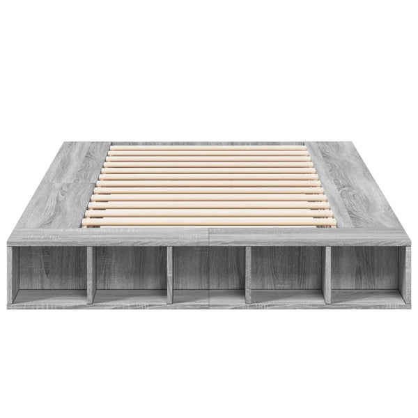 Graues Bettgestell Negulescu 140x190cm (Holz)