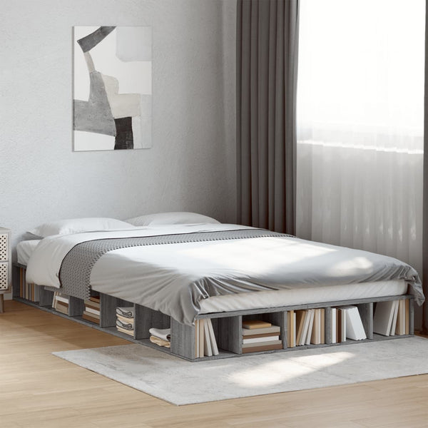 Graues Bettgestell Negulescu 140x190cm (Holz)