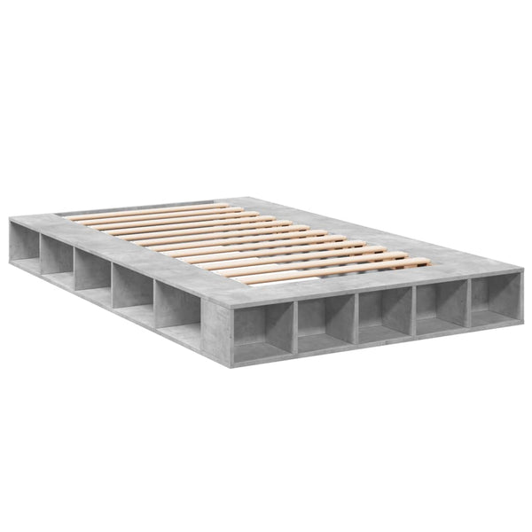 Bettgestell Betongrau Negulescu 135x190cm (Holz)