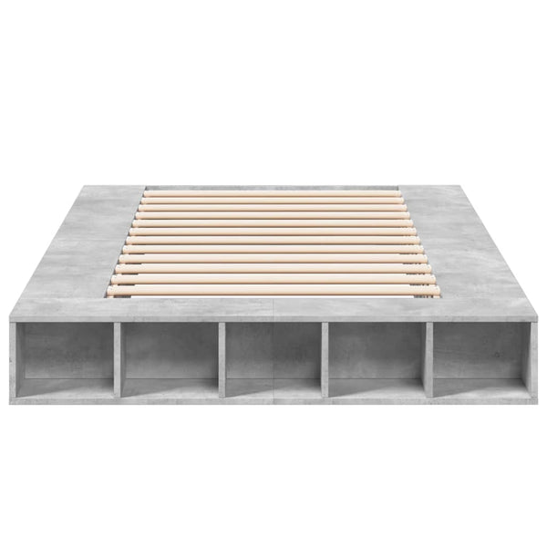 Bettgestell Betongrau Negulescu 135x190cm (Holz)