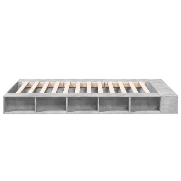 Bettgestell Betongrau Negulescu 135x190cm (Holz)