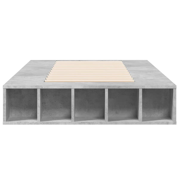 Betongraues Bettgestell Negulescu 100x200cm (Holz)