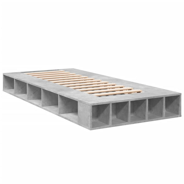 Betongraues Bettgestell Negulescu 90x200cm (Holz)