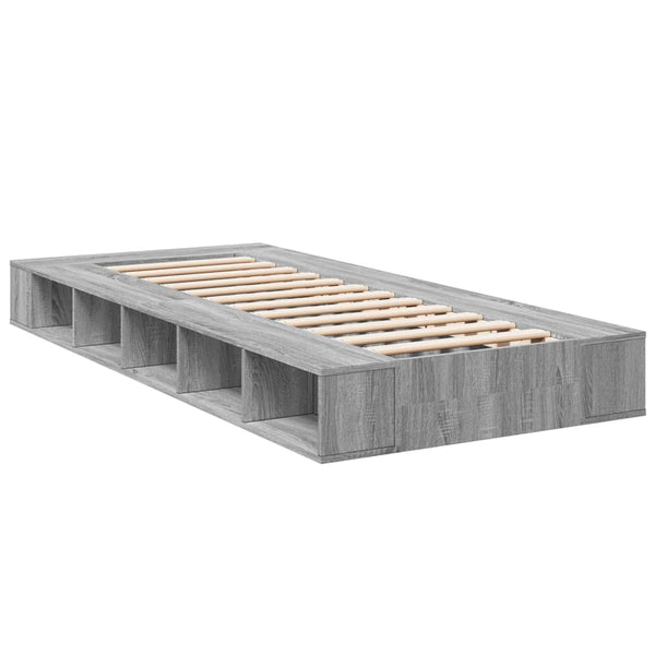 Graues Bettgestell Negulescu 90x200cm (Holz)