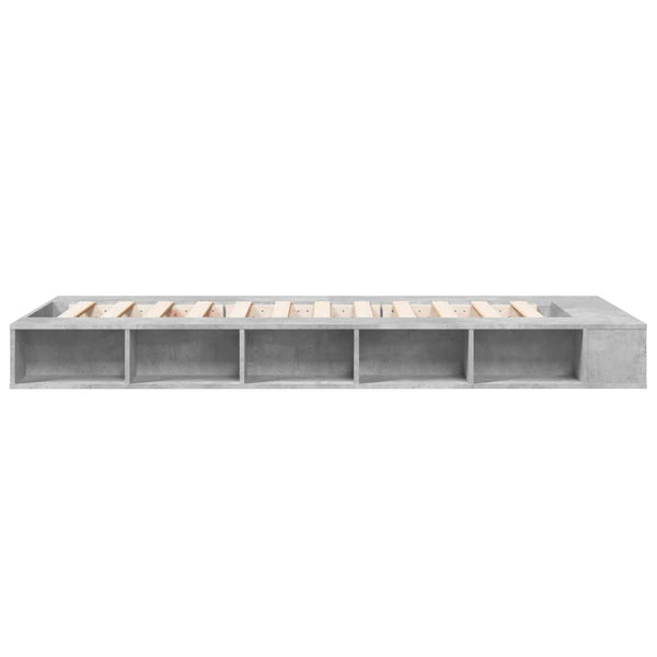 Betongraues Bettgestell Negulescu 90x190cm (Holz)