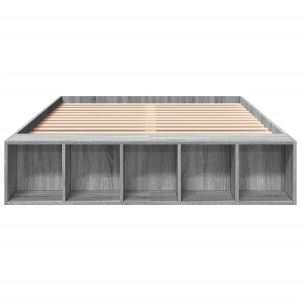 Graues Bettgestell Jameel 140x190cm (Holz)