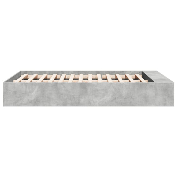 Bettgestell Jameel 135x190cm in Betongrau (Holz)
