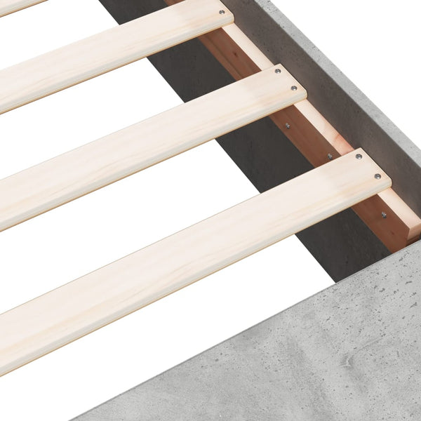 Bettgestell Jameel 135x190cm in Betongrau (Holz)