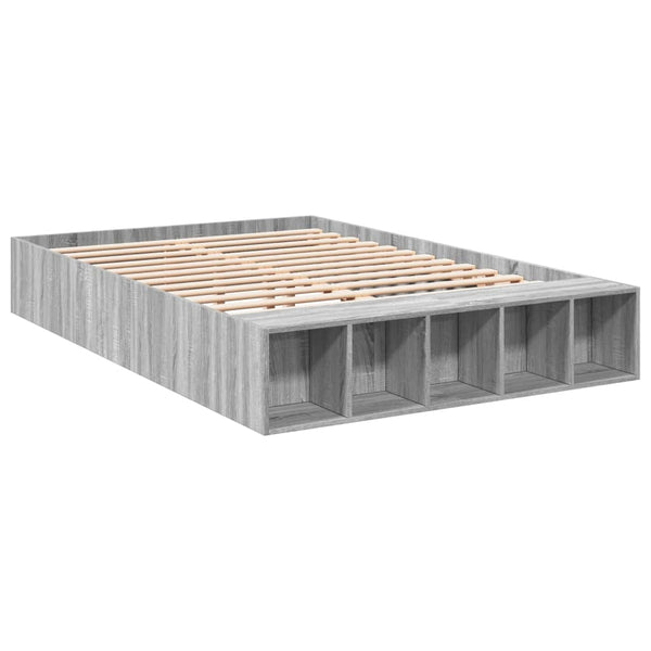 Graues Bettgestell Jameel 135x190cm (Holz)