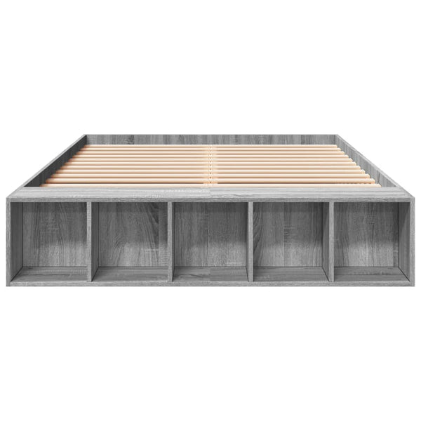 Graues Bettgestell Jameel 135x190cm (Holz)