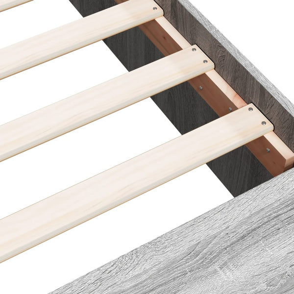 Graues Bettgestell Jameel 135x190cm (Holz)