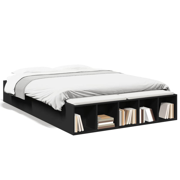 Schwarzer Bettrahmen Jameel 120x190cm (Holz)