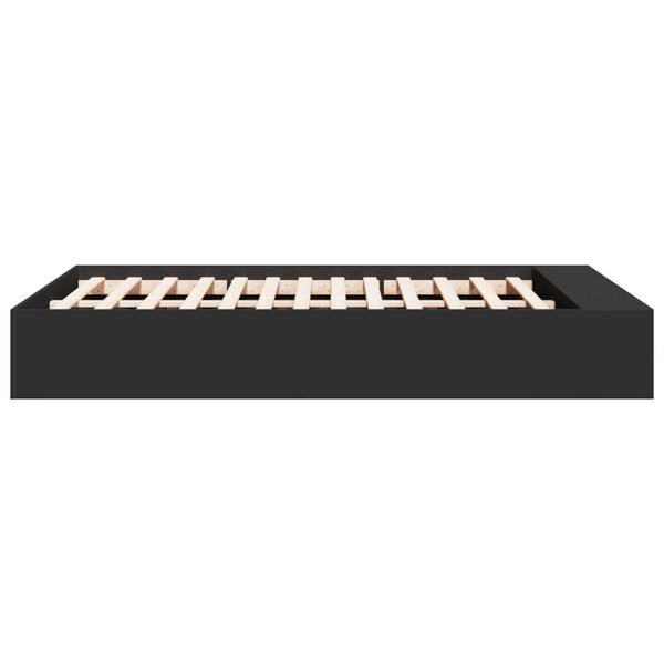 Schwarzer Bettrahmen Jameel 120x190cm (Holz)