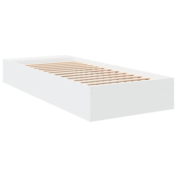 Weißes Bettgestell Jameel 90x190cm (Holz)