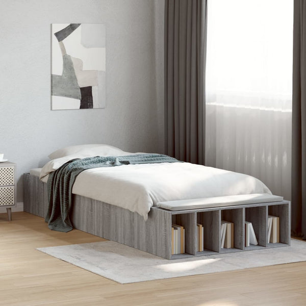 Graues Bettgestell Jameel 90x190cm (Holz)