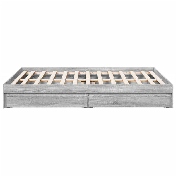 Graues Bettgestell mit Schubladen Piada 150x200cm (Holz)