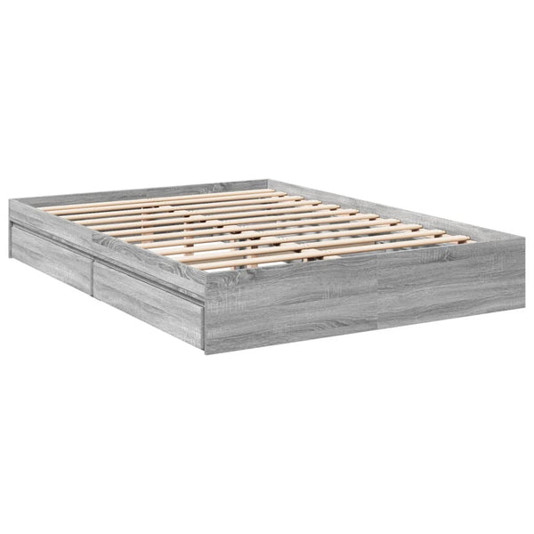 Graues Bettgestell mit Schubladen Piada 150x200cm (Holz)