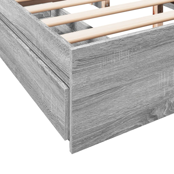 Graues Bettgestell mit Schubladen Piada 150x200cm (Holz)