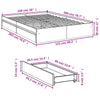 Graues Bettgestell mit Schubladen Piada 150x200cm (Holz)
