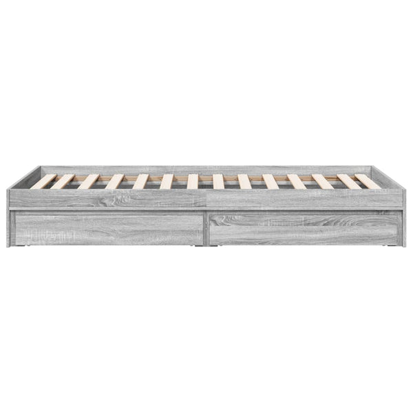 Graues Bettgestell mit Schubladen Piada 100x200cm (Holz)