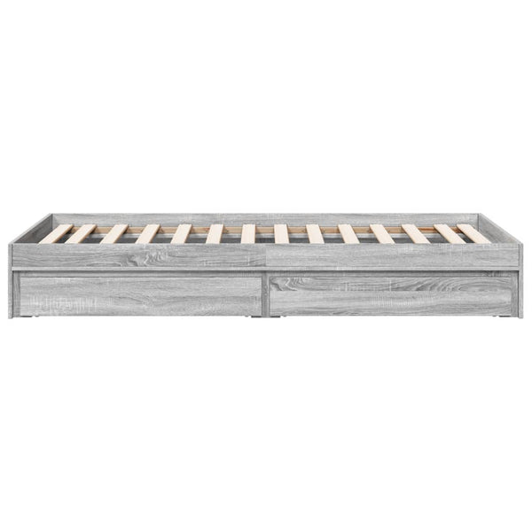 Graues Bettgestell mit Schubladen Piada 90x200cm (Holz)