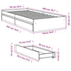Graues Bettgestell mit Schubladen Piada 90x200cm (Holz)